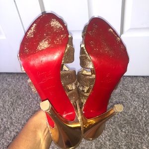 Christian Louboutin rose gold glitter heels
